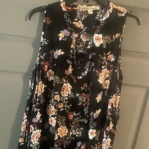 Black Floral Women's Top